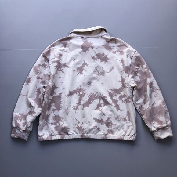 VARLEY Women Large Romero Sweat Taupe White Tie Dye Half Zip Pullover Sweatshirt - Picture 2 of 12